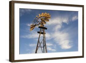 Vintage Farm Windmills at Sunset, Elk City, Oklahoma, USA-Walter Bibikow-Framed Photographic Print