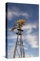 Vintage Farm Windmills at Sunset, Elk City, Oklahoma, USA-Walter Bibikow-Stretched Canvas