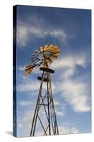 Vintage Farm Windmills at Sunset, Elk City, Oklahoma, USA-Walter Bibikow-Stretched Canvas