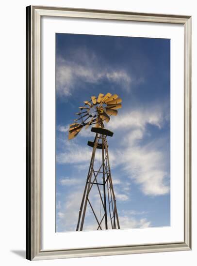 Vintage Farm Windmills at Sunset, Elk City, Oklahoma, USA-Walter Bibikow-Framed Photographic Print