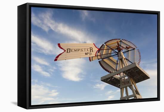 Vintage Farm Windmills at Sunset, Elk City, Oklahoma, USA-Walter Bibikow-Framed Stretched Canvas