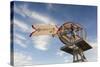 Vintage Farm Windmills at Sunset, Elk City, Oklahoma, USA-Walter Bibikow-Stretched Canvas