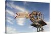 Vintage Farm Windmills at Sunset, Elk City, Oklahoma, USA-Walter Bibikow-Stretched Canvas