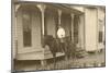 Vintage Farmhouse with Horses-null-Mounted Art Print