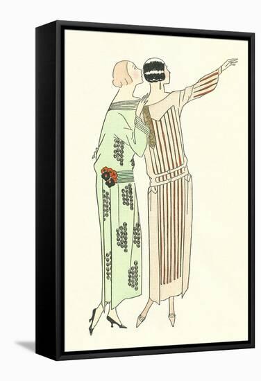 Vintage Fashion Illustration-null-Framed Stretched Canvas