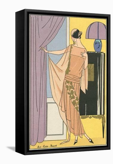 Vintage Fashion Illustration-null-Framed Stretched Canvas