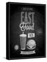 Vintage Fast Food Poster Chalkboard-avean-Stretched Canvas