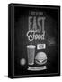 Vintage Fast Food Poster Chalkboard-avean-Framed Stretched Canvas