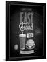 Vintage Fast Food Poster Chalkboard-avean-Framed Art Print