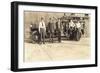 Vintage Fire Engine and Crew-null-Framed Art Print