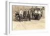 Vintage Fire Engine and Crew-null-Framed Art Print