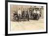 Vintage Fire Engine and Crew-null-Framed Premium Giclee Print