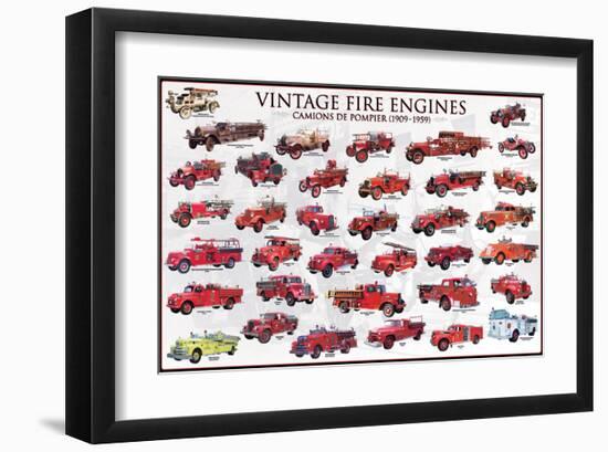 Vintage Fire Engines-null-Framed Art Print