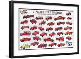 Vintage Fire Engines-null-Framed Art Print