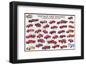 Vintage Fire Engines-null-Framed Art Print