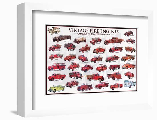 Vintage Fire Engines-null-Framed Art Print