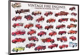 Vintage Fire Engines-null-Mounted Art Print