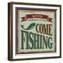 Vintage Fishing Metal Sign-Lukeruk-Framed Art Print