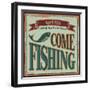 Vintage Fishing Metal Sign-Lukeruk-Framed Art Print