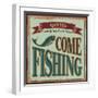 Vintage Fishing Metal Sign-Lukeruk-Framed Art Print