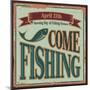 Vintage Fishing Metal Sign-Lukeruk-Mounted Art Print