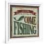 Vintage Fishing Metal Sign-Lukeruk-Framed Art Print