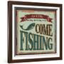 Vintage Fishing Metal Sign-Lukeruk-Framed Art Print