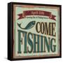 Vintage Fishing Metal Sign-Lukeruk-Framed Stretched Canvas