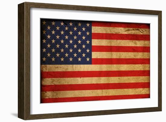 Vintage Flag Of America-ilolab-Framed Premium Giclee Print