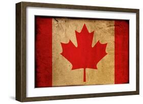 Vintage Flag Of Canada-ilolab-Framed Art Print