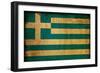 Vintage Flag Of Greece-ilolab-Framed Premium Giclee Print