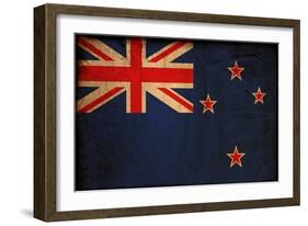 Vintage Flag Of New Zealand-ilolab-Framed Art Print