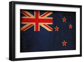 Vintage Flag Of New Zealand-ilolab-Framed Art Print