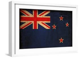 Vintage Flag Of New Zealand-ilolab-Framed Art Print