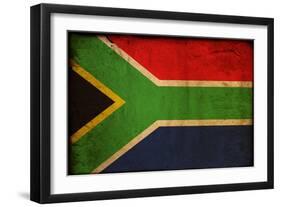 Vintage Flag Of South Africa-ilolab-Framed Art Print