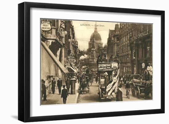 Vintage Fleet Street Scene, London-null-Framed Art Print