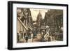 Vintage Fleet Street Scene, London-null-Framed Art Print