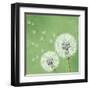 Vintage Floral Background With Dandelion-silvionka-Framed Art Print