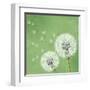 Vintage Floral Background With Dandelion-silvionka-Framed Art Print