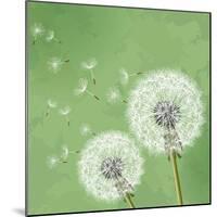 Vintage Floral Background With Dandelion-silvionka-Mounted Art Print