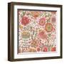 Vintage Floral Romantic Pattern-smilewithjul-Framed Art Print