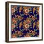 Vintage Floral Seamless Pattern-karakotsya-Framed Art Print