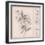 Vintage Flower Drawing-teacept-Framed Art Print