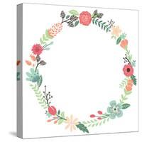 Vintage Flowers Wreath-yenz-Stretched Canvas