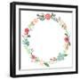 Vintage Flowers Wreath-yenz-Framed Premium Giclee Print