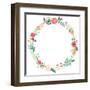 Vintage Flowers Wreath-yenz-Framed Art Print