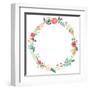 Vintage Flowers Wreath-yenz-Framed Art Print