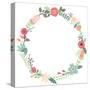 Vintage Flowers Wreath-yenz-Stretched Canvas