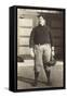 Vintage Football Player-null-Framed Stretched Canvas