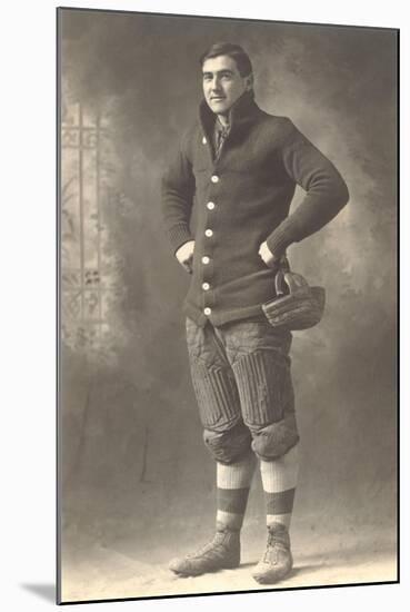 Vintage Football Player-null-Mounted Art Print